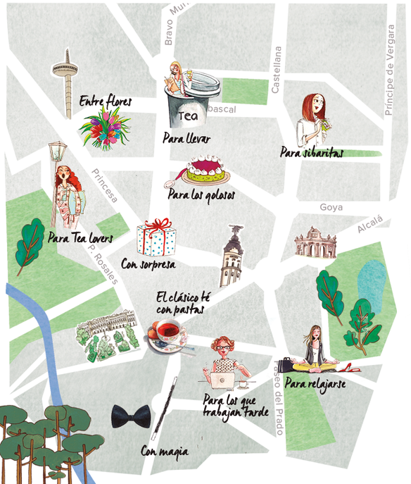 Mapa del té en Madrid Mapa del té en Madrid