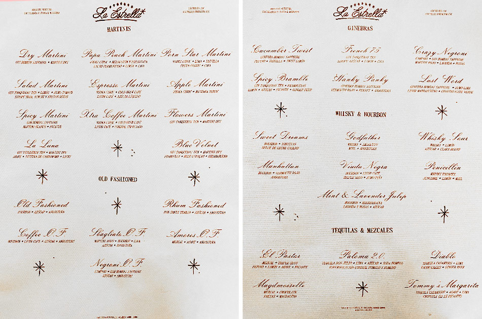 La Estrella Madrid carta La Estrella Madrid carta