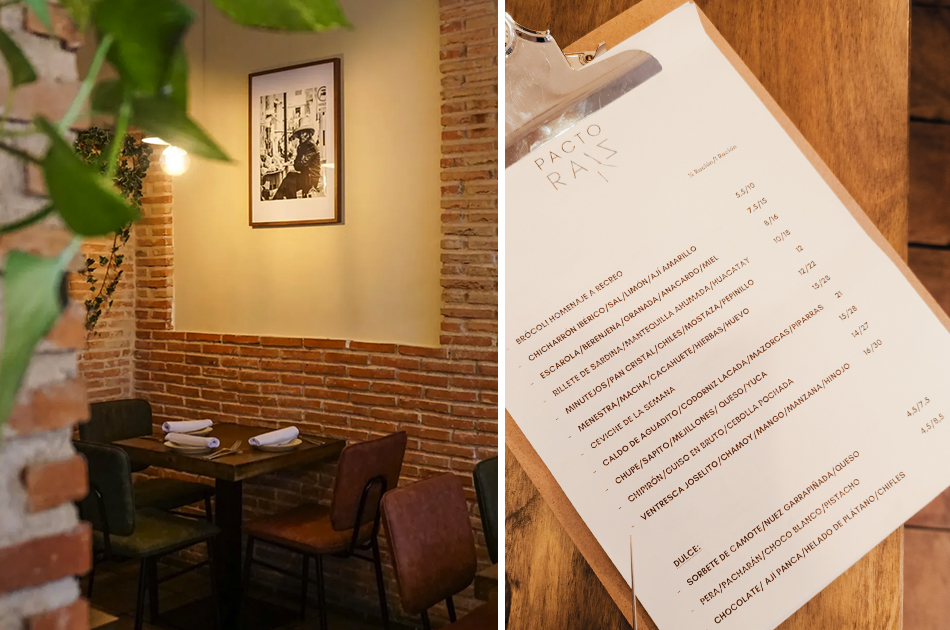 Restaurante Pacto Raíz carta Restaurante Pacto Raíz carta