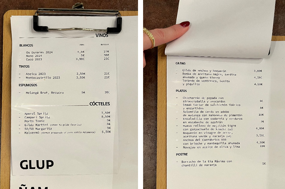 Restaurante Malamente Madrid carta Restaurante Malamente Madrid carta