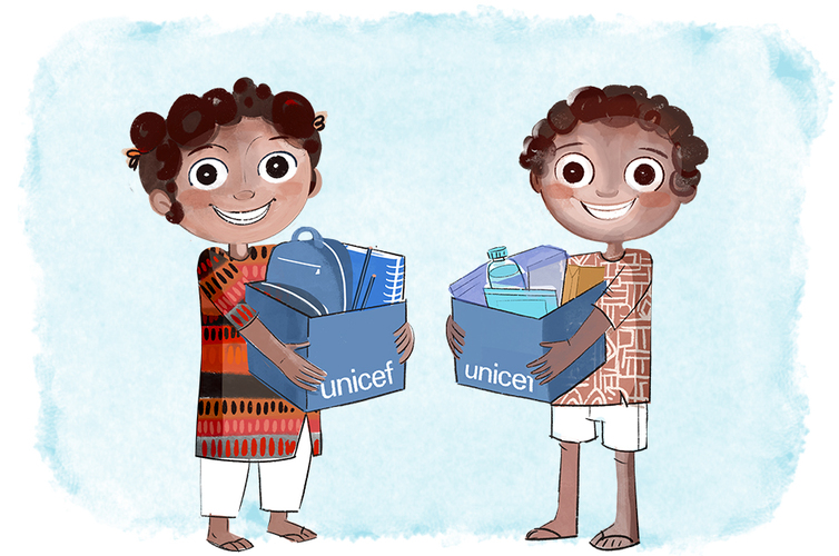 Dona suministros UNICEF